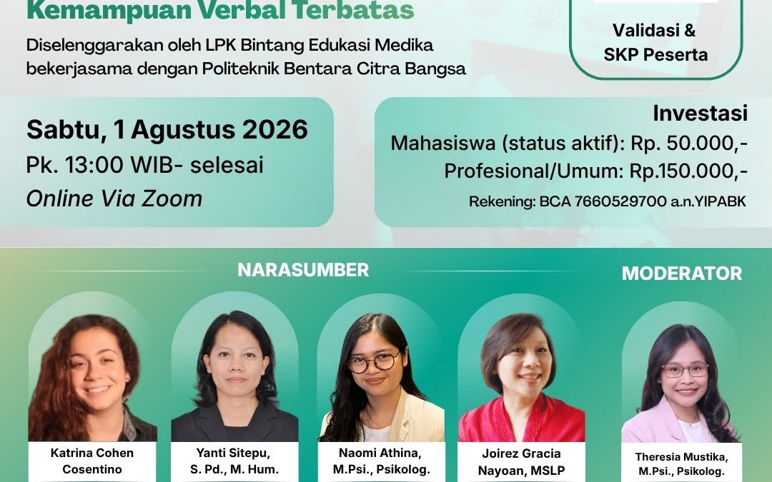 Bentara Campus Gelar Webinar Nasional tentang Teknologi Asistif untuk Menjembatani Komunikasi Anak dengan Hambatan Verbal